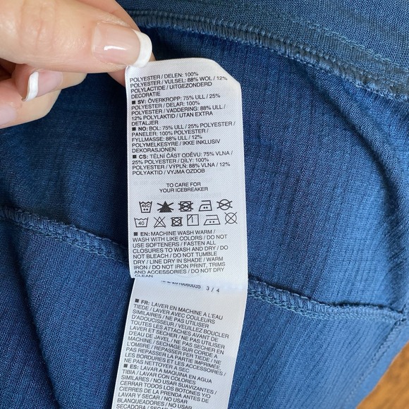 ICEBREAKER MerinoLOFT Ellipse Full Zip Vest Women M Blue Midweight Merino EUC - Picture 13 of 13